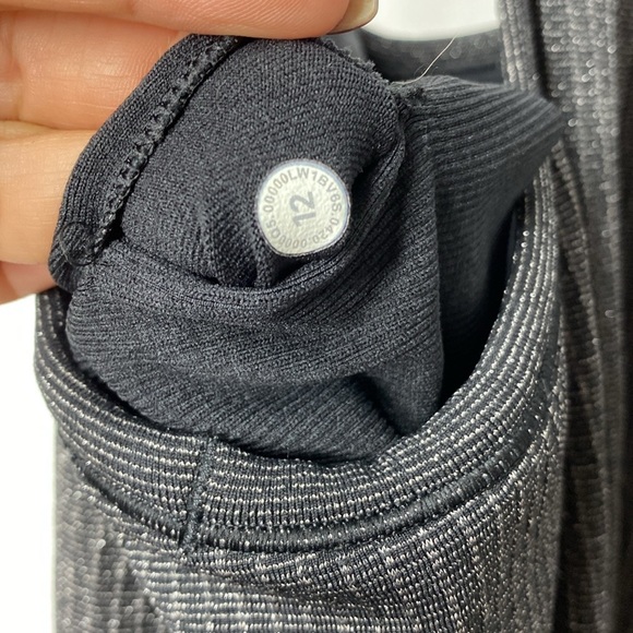 Lululemon Black Ribbed Tank Top with a slight shimmer - 12 - Picture 8 of 9
